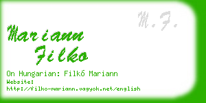 mariann filko business card